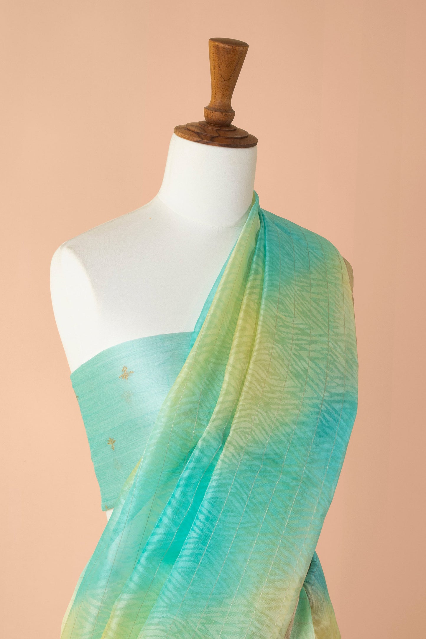 Handwoven Sea Green Organza Sari