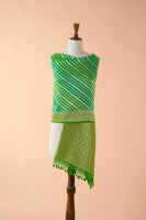 Handwoven Green Georgette Dupatta