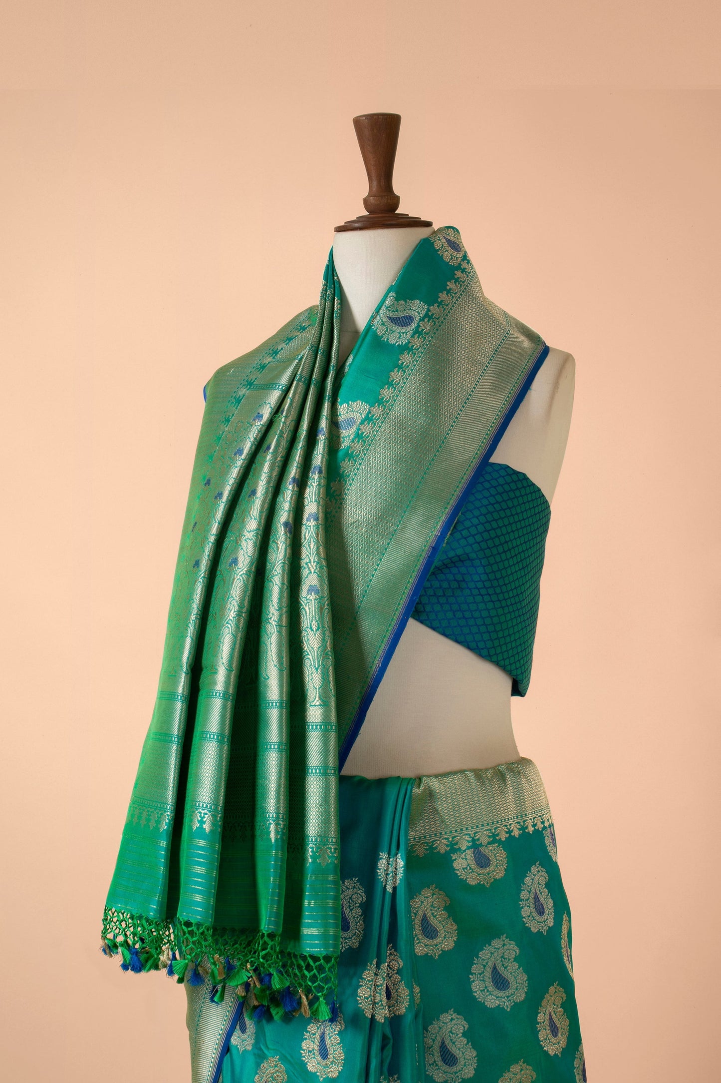 Handwoven Green Silk Sari