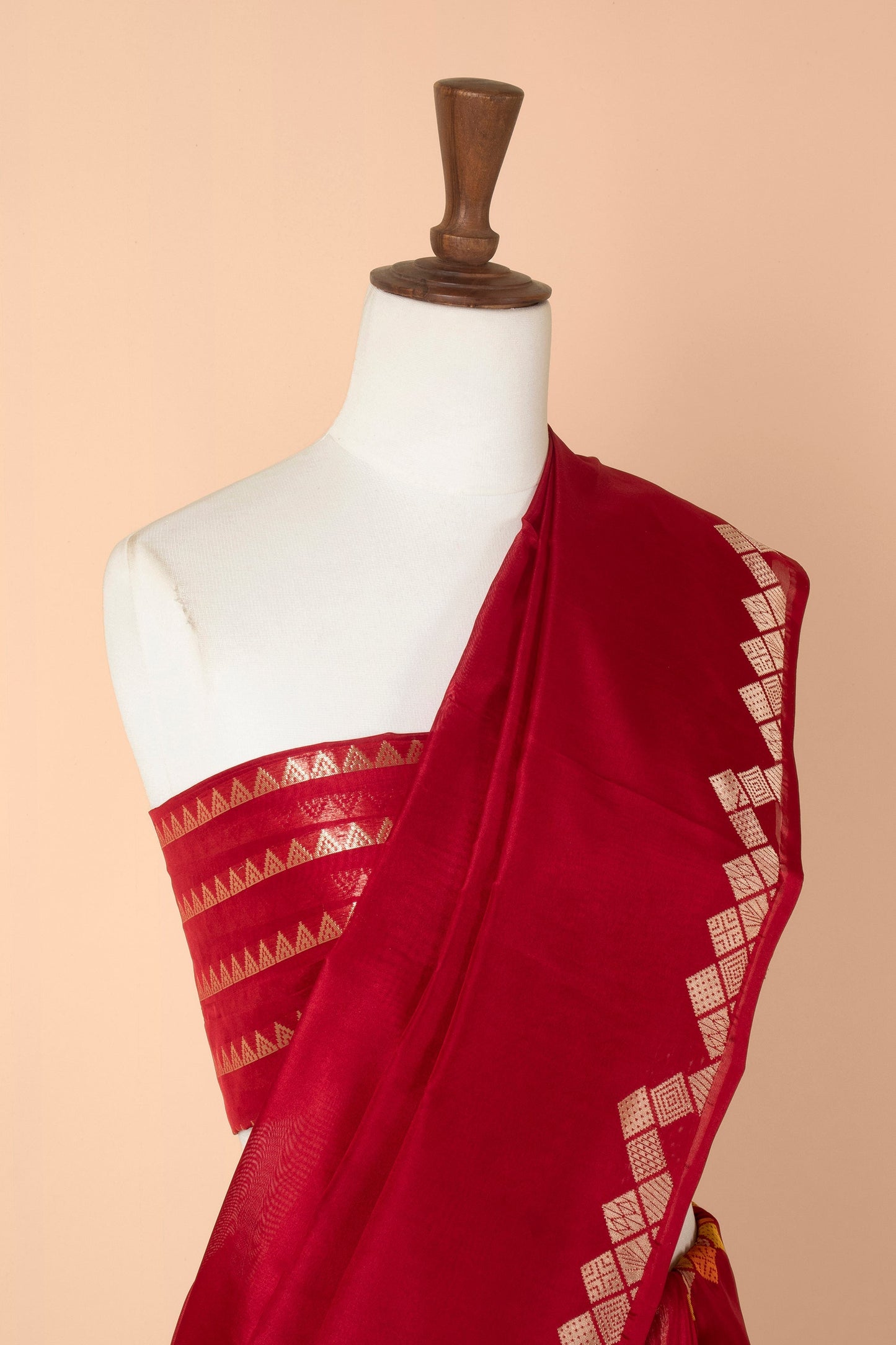 Handwoven Maroon Silk Sari