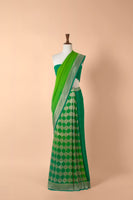 Handwoven Green Georgette Sari