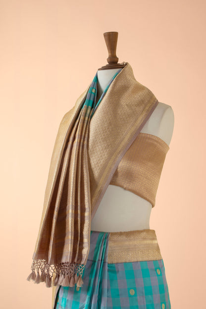 Handwoven Blue Silk Sari