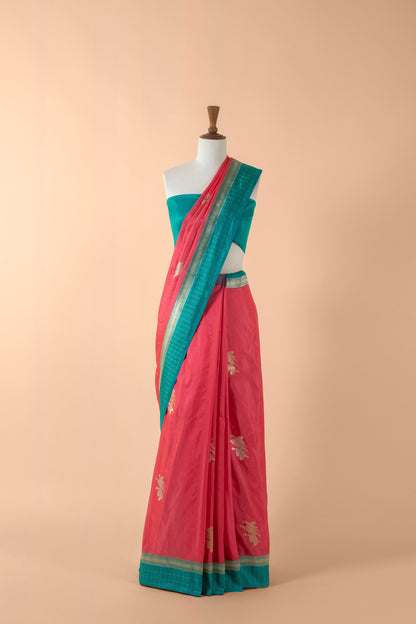 Handwoven Pink Silk Sari