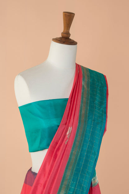 Handwoven Pink Silk Sari