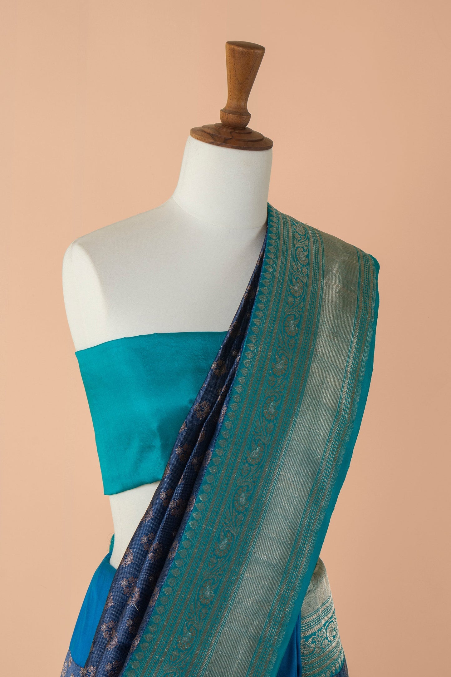 Handwoven Blue Silk Sari