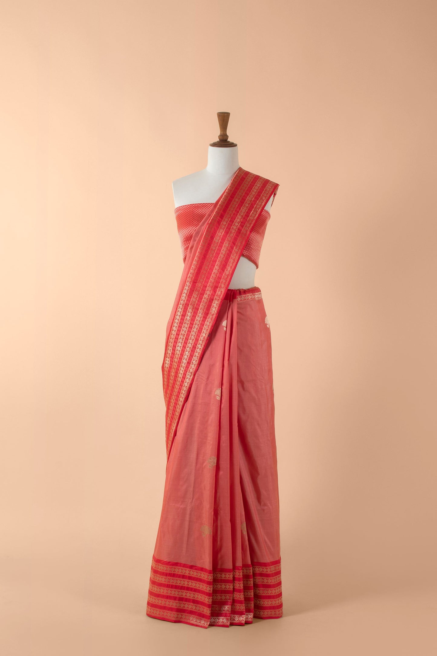 Handwoven Pink Silk Sari