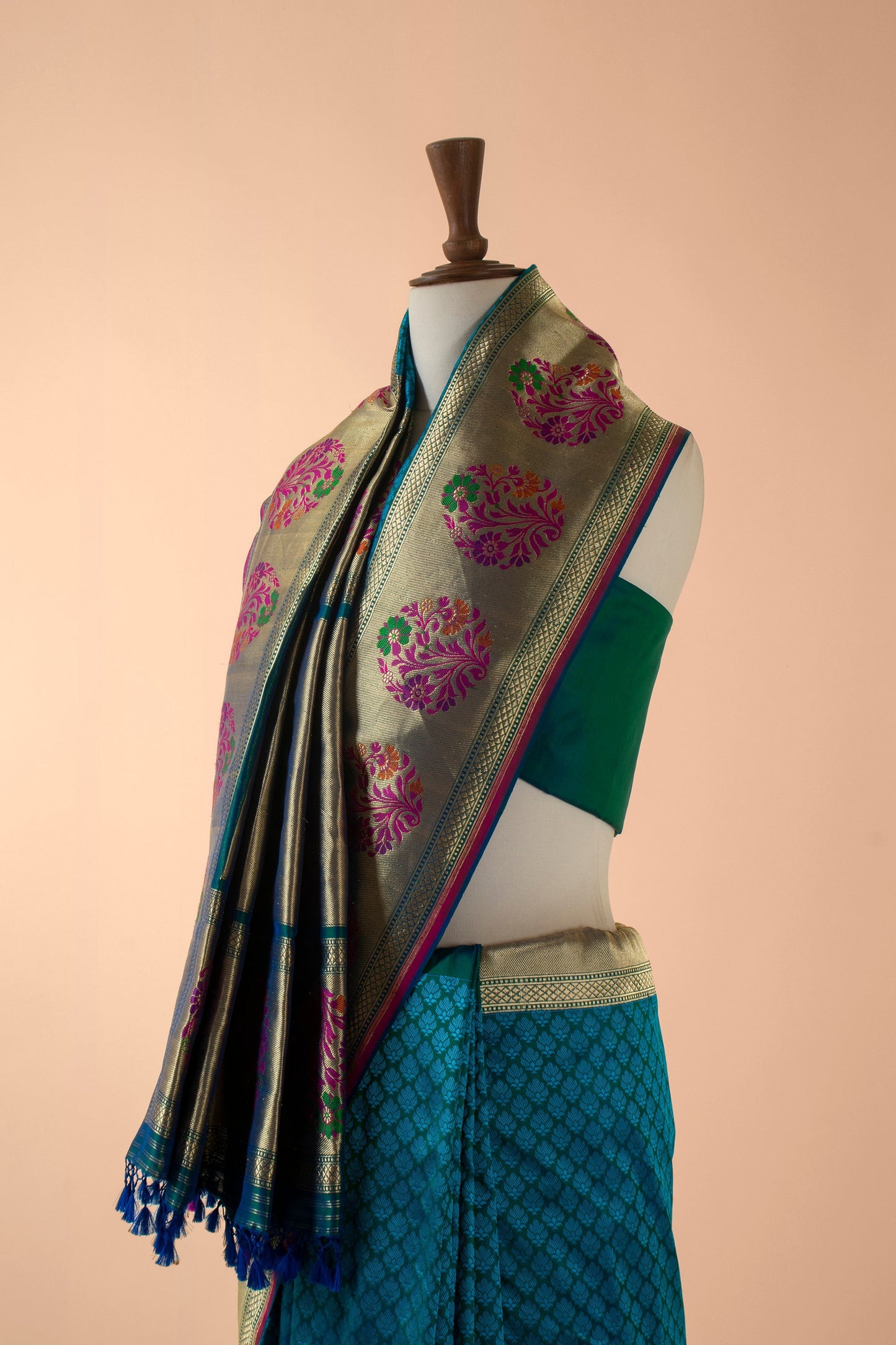 Handwoven Blue Silk Saree