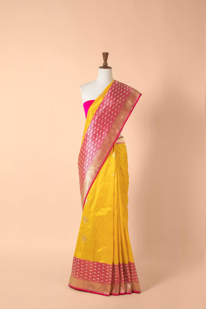 Handwoven Yellow Silk Sari