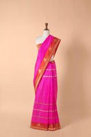Handwoven Pink Silk Sari