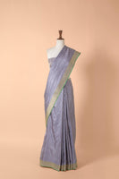 Handwoven Grey Silk Sari