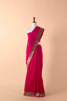 Handwoven Pink Silk Sari