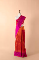Handwoven Pink Silk Sari