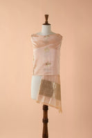 Handwoven Peach Silk Dupatta