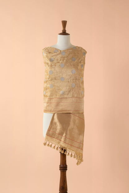 Handwoven Beige Silk Dupatta