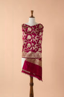 Handwoven Maroon Silk Dupatta