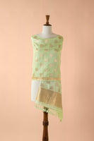 Handwoven Green Silk Dupatta