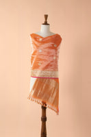 Handwoven Orange Tissue Dupatta