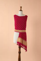 Handwoven Pink Georgette Dupatta