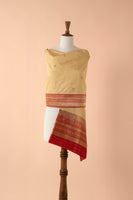 Handwoven Beige Silk Dupatta