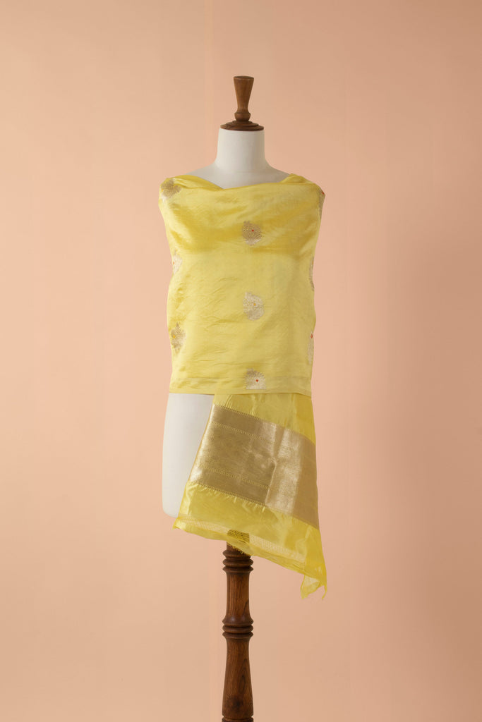 Handwoven Green Silk Dupatta