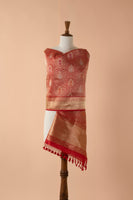 Handwoven Red Silk Dupatta