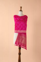 Handwoven Pink Silk Dupatta