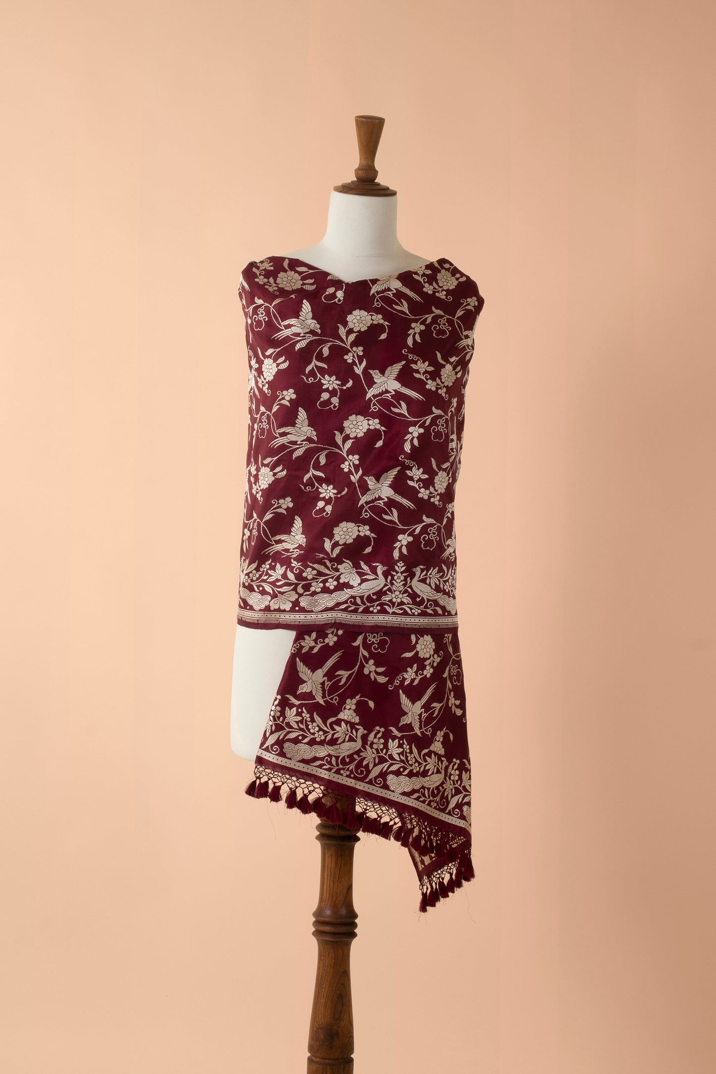 Handwoven Purple Silk Dupatta