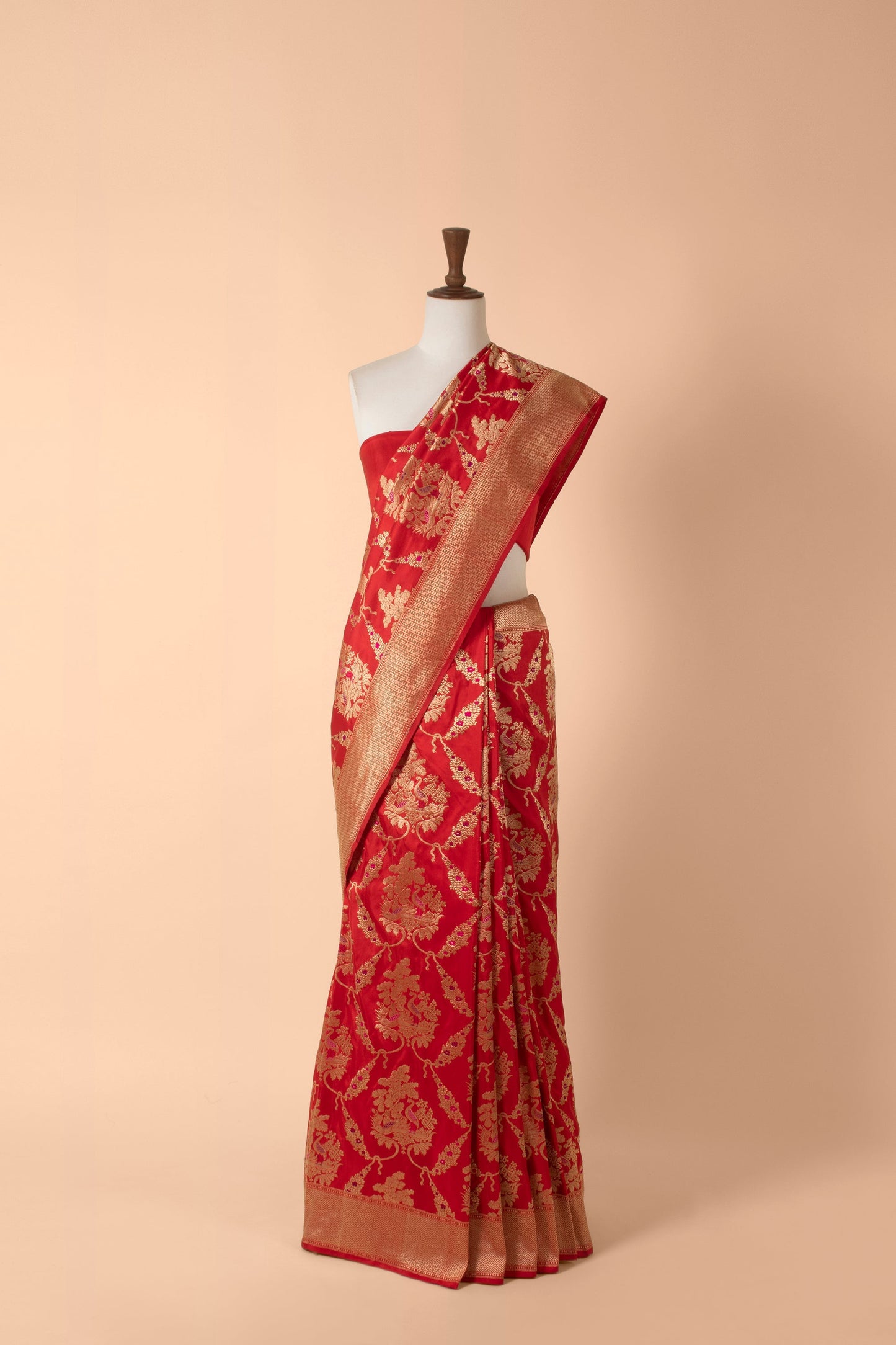 Handwoven Red Silk Sari