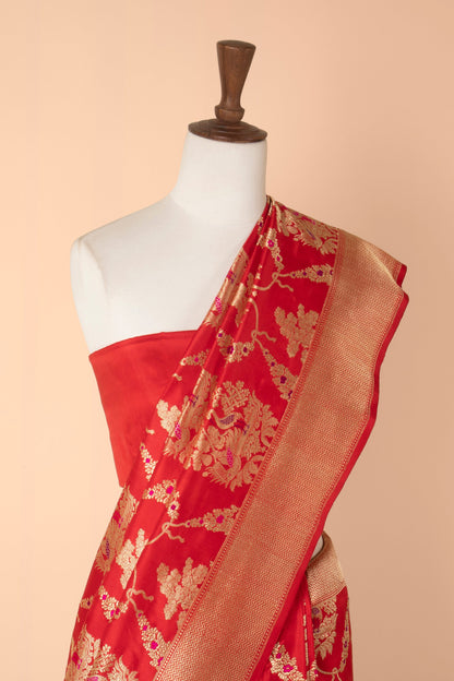 Handwoven Red Silk Sari