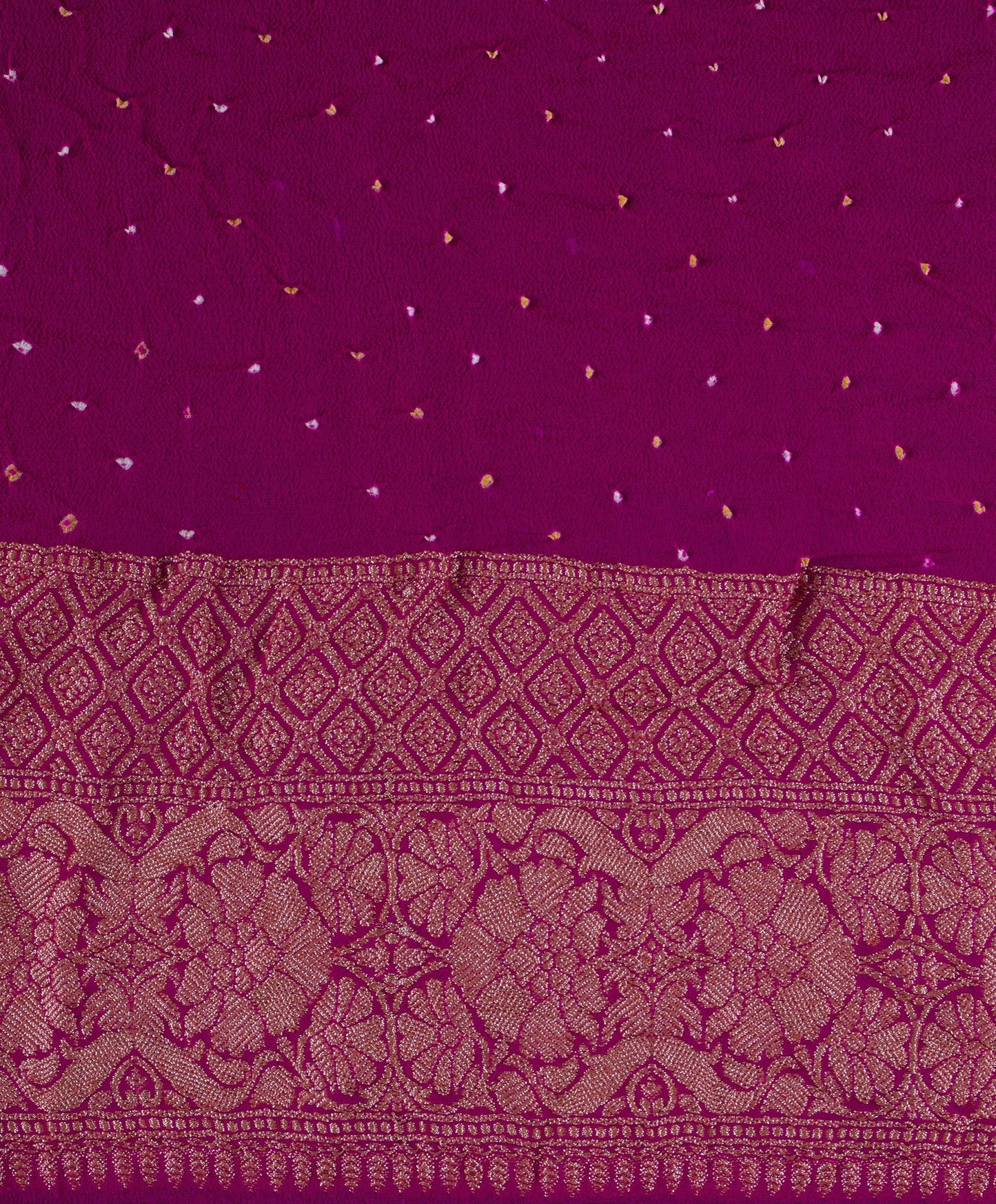 Handwoven Pink Bandhani Sari