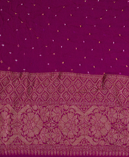 Handwoven Pink Bandhani Sari