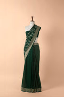 Handwoven Green Georgette Sari