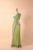Handwoven Green Georgette Sari