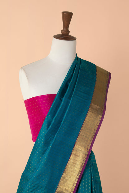 Handwoven Blue Kanjivaram Sari