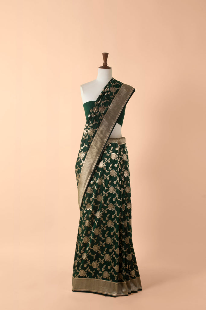 Handwoven Green Silk Sari