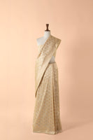 Handwoven Ivory Silk Sari