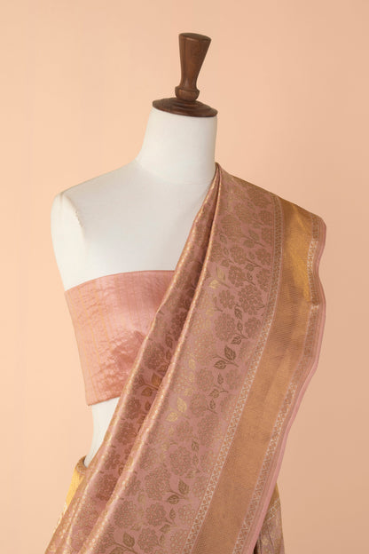 Handwoven Pink Silk Sari