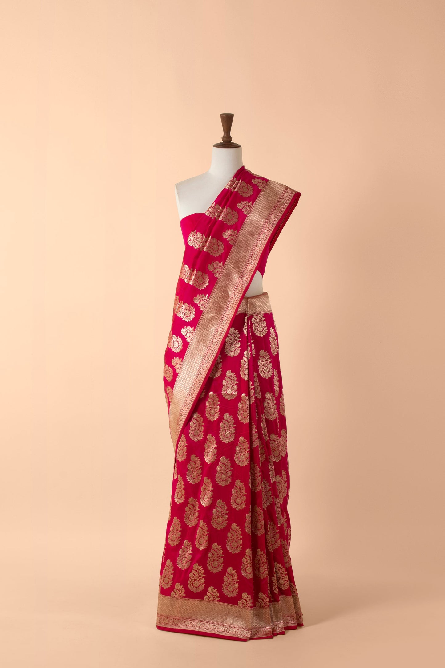 Handwoven Maroon Silk Sari
