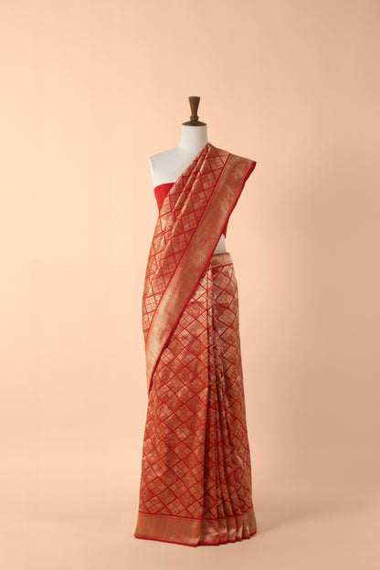 Handwoven Red Silk Sari