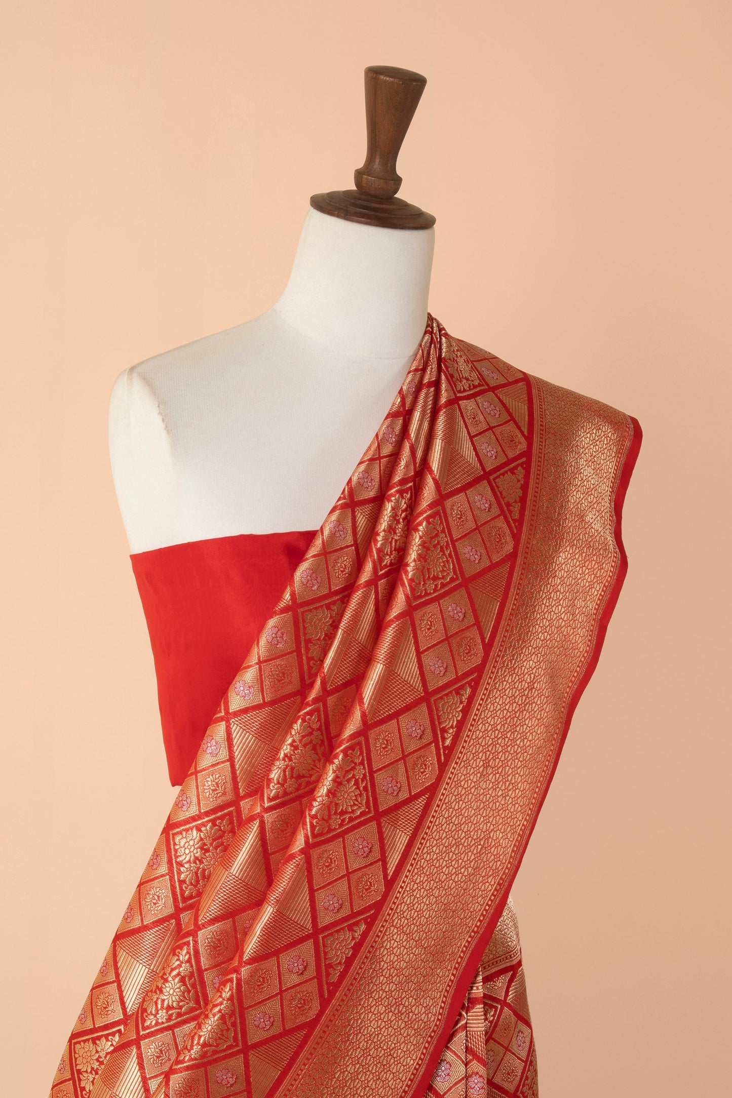 Handwoven Red Silk Sari