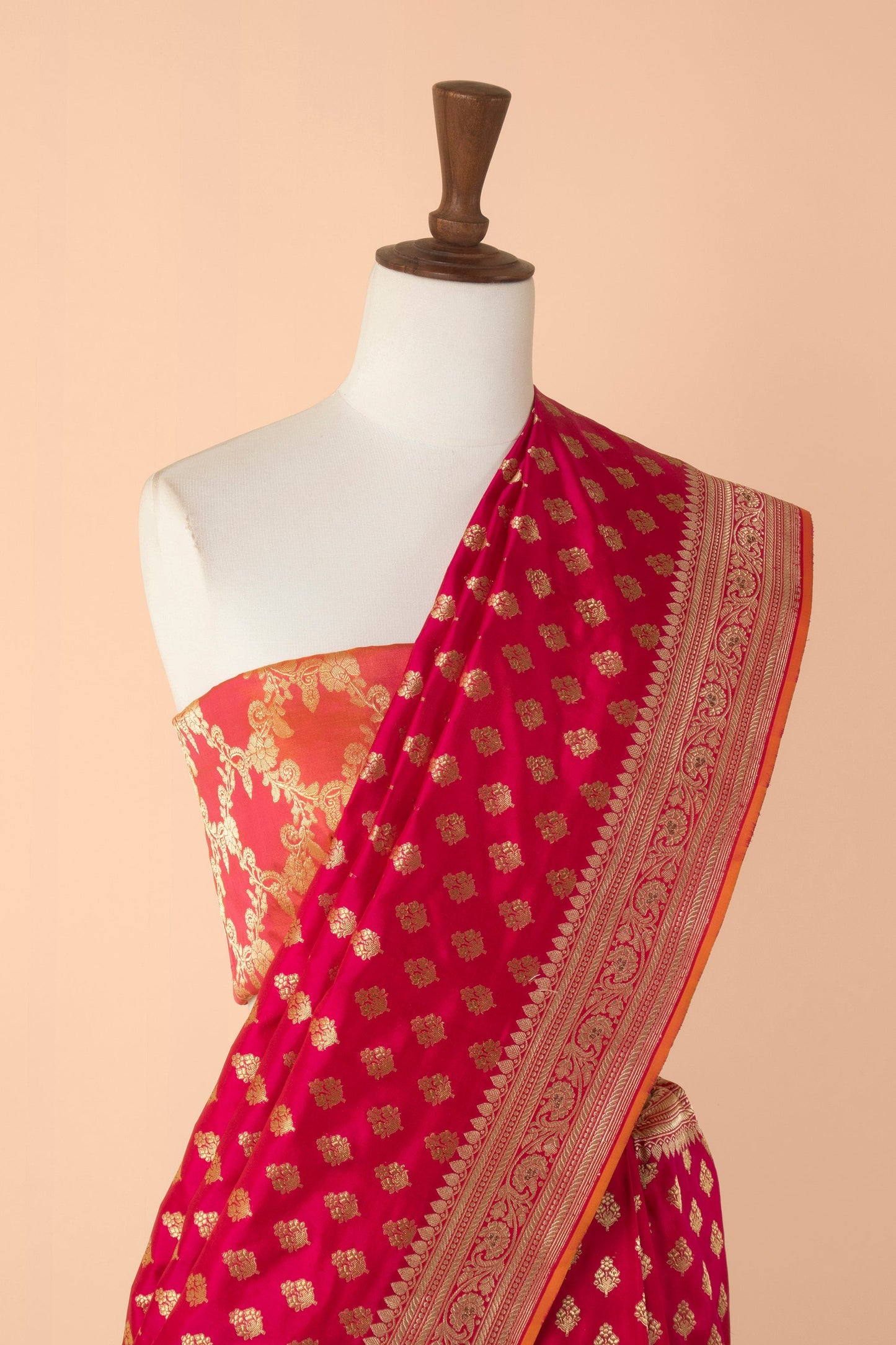 Handwoven Pink Silk Sari