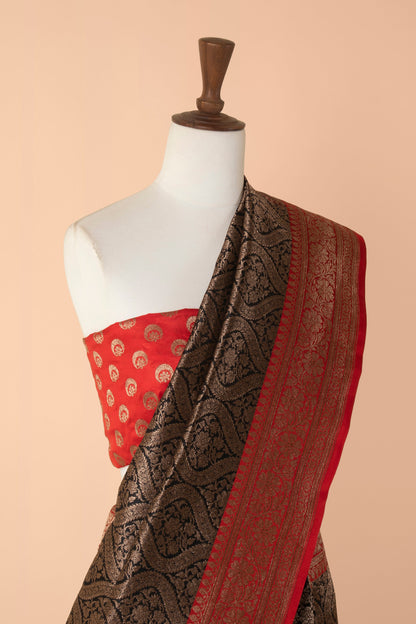 Handwoven Black Silk Sari