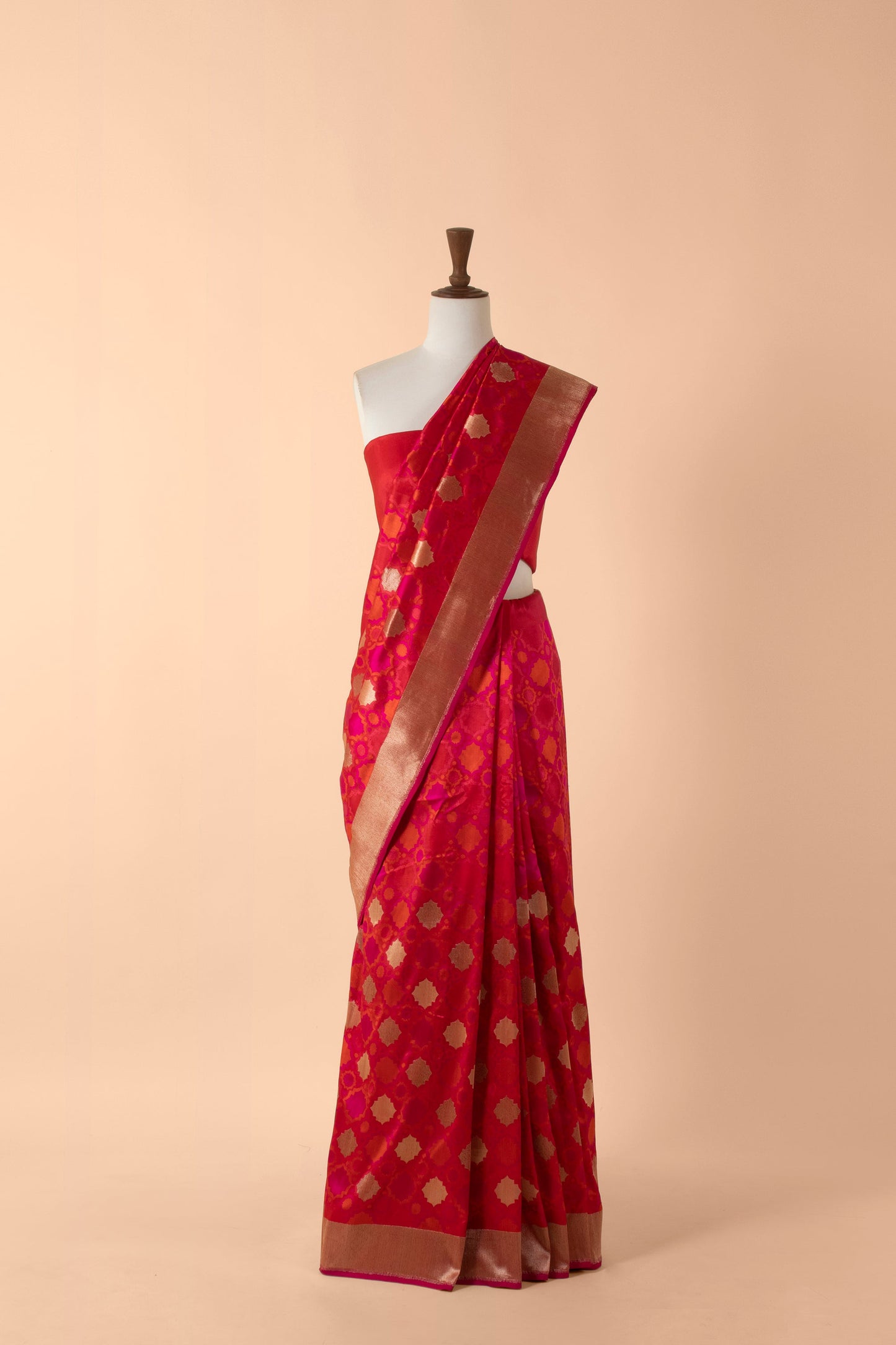 Handwoven Pink Silk Sari