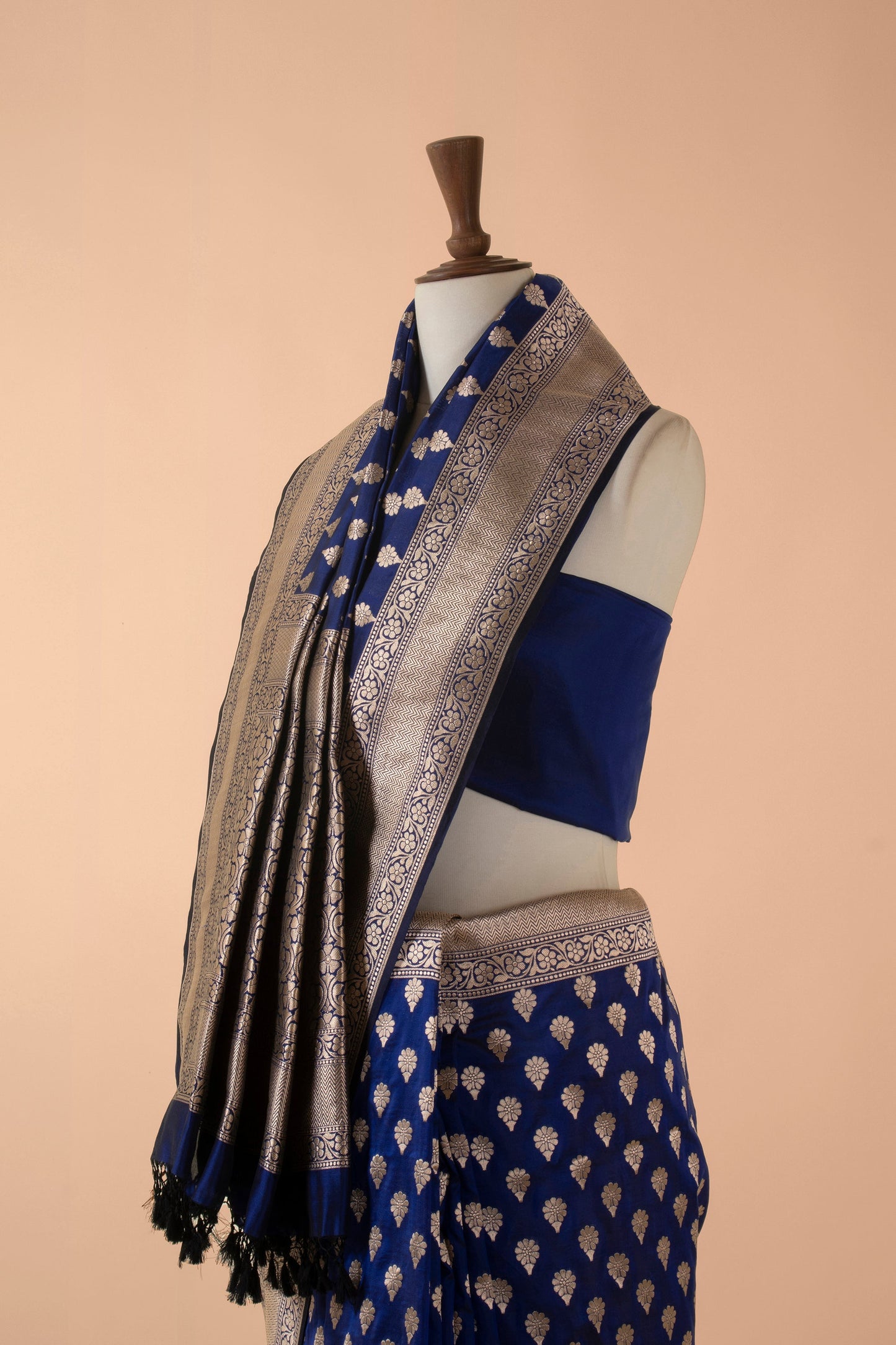 Handwoven Blue Silk Sari