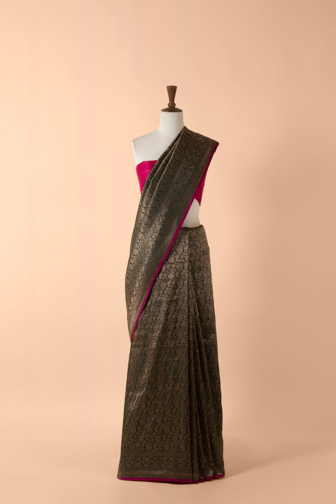 Handwoven Green Silk Sari