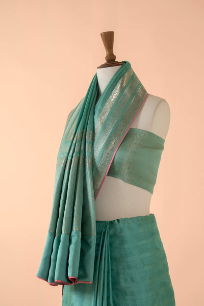 Handwoven Blue Silk Sari