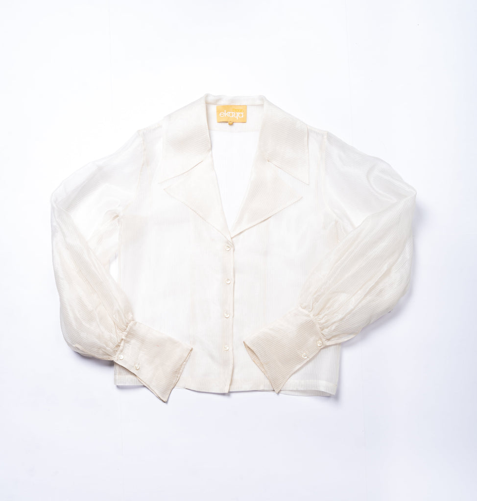 Handwoven White Balloon Style Shirt