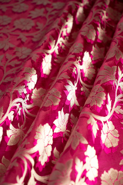 Handwoven Wine Silk Fabric
