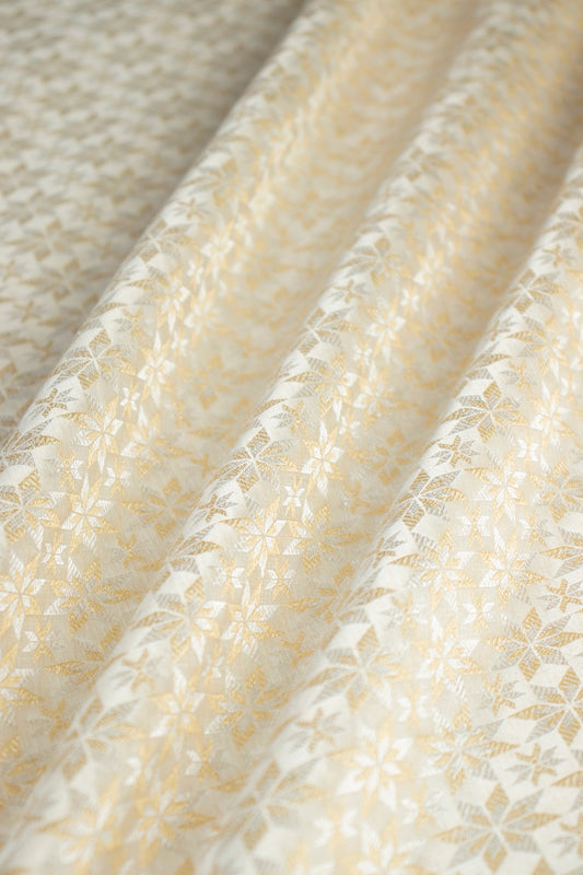 Handwoven Beige Silk Fabric