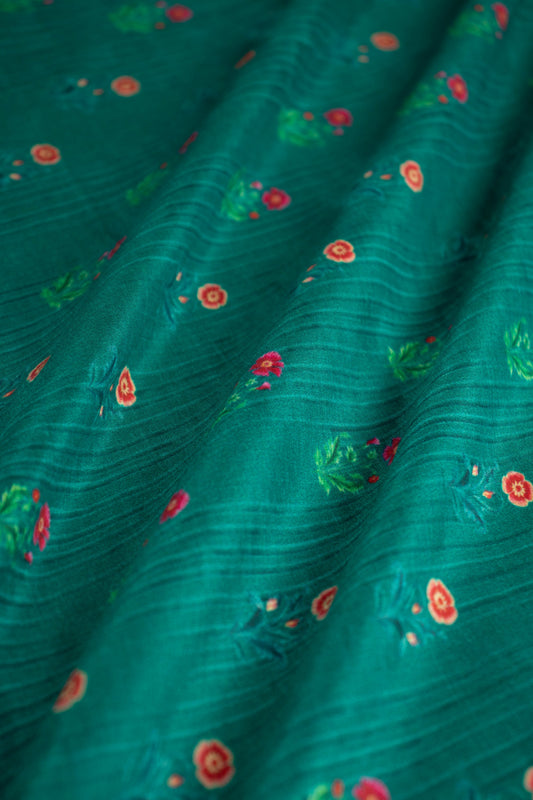 Handwoven Green Chanderi Fabric